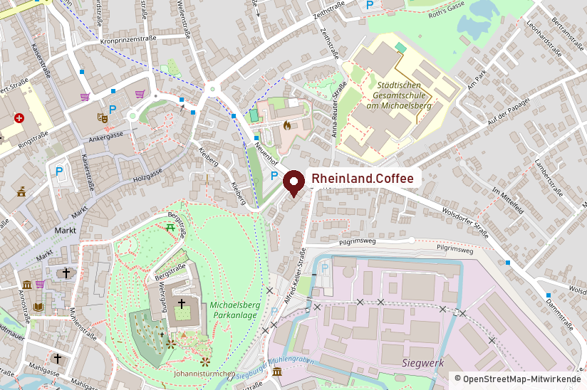 Karte: rhiinland.com Showroom und Academy am Kleiberg 23 in Siegburg, nahe Neuenhof und Michaelsberg