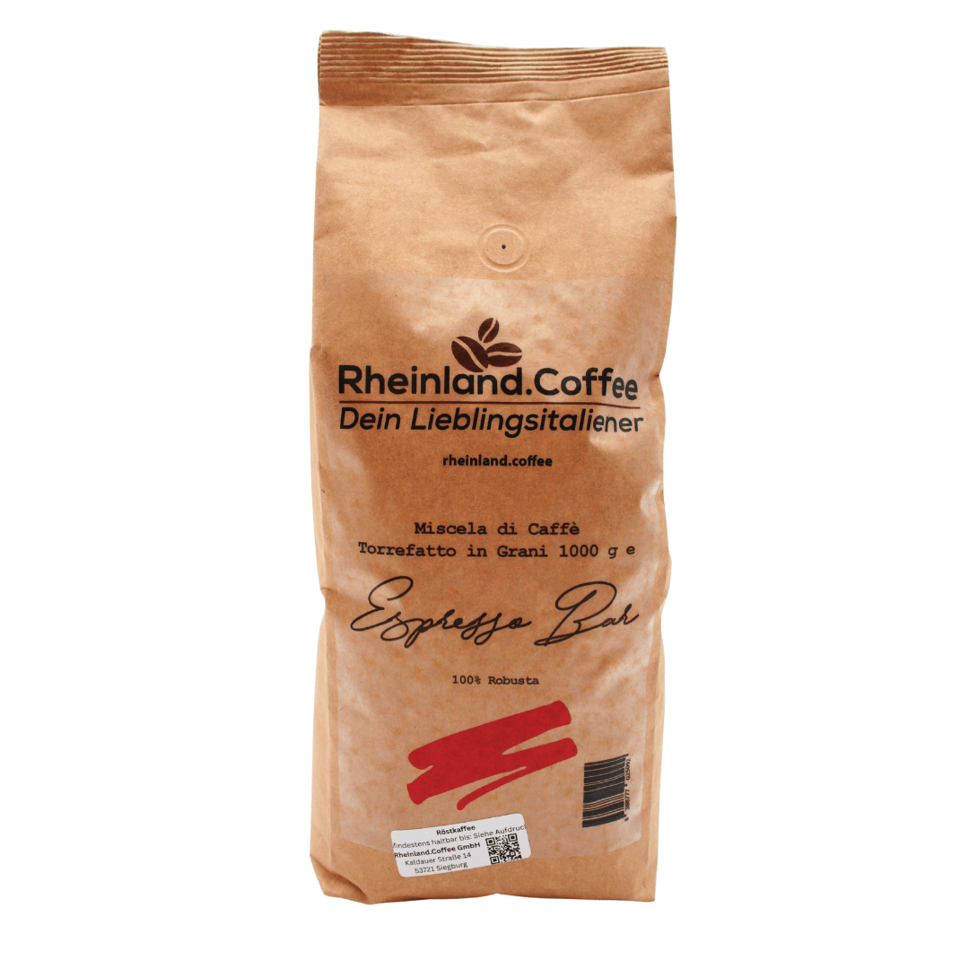 Dein Lieblingsitaliener - Espresso Bar - 100% Robusta geröstet in Sizilien Kaffee Rheinland.Collection 1000 Gramm - rhiinland.com