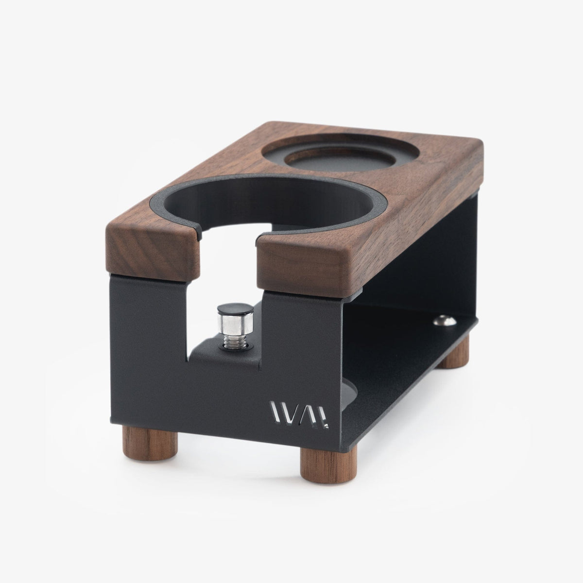 Tamperstation LANG von Wiedemann mit Ring und Tamper-Stand Tamper Station Wiedemann Manufaktur Schwarz Nussbaum - rhiinland.com