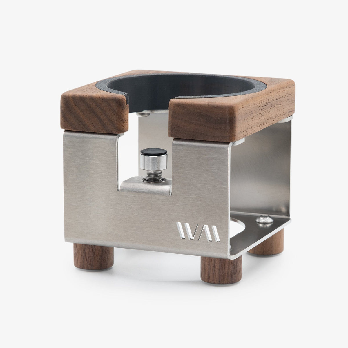 Tamperstation von Wiedemann Version 2 mit Ring Tamper Station Wiedemann Manufaktur Edelstahl Nussbaum - rhiinland.com