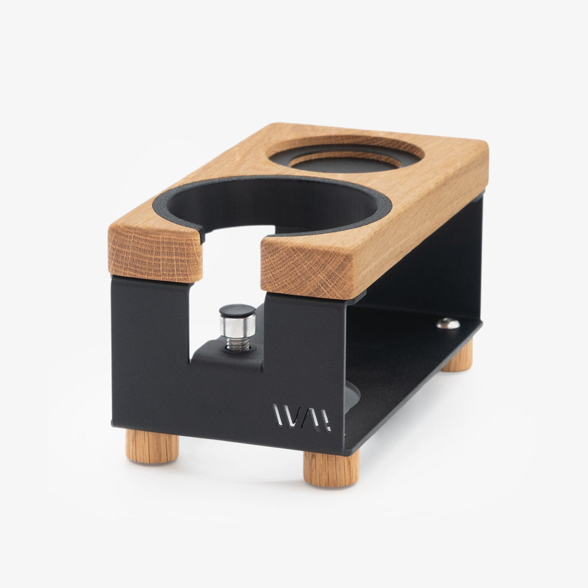 Tamperstation LANG von Wiedemann mit Ring und Tamper-Stand Tamper Station Wiedemann Manufaktur Schwarz Eiche - rhiinland.com