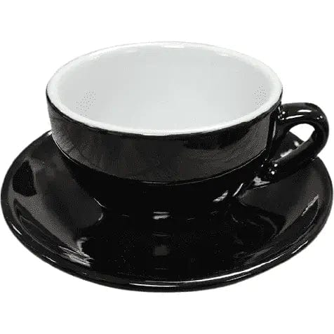 Milchkaffee Tasse und Untertasse Schwarz Serie Palermo von Nuova Point 260 ml