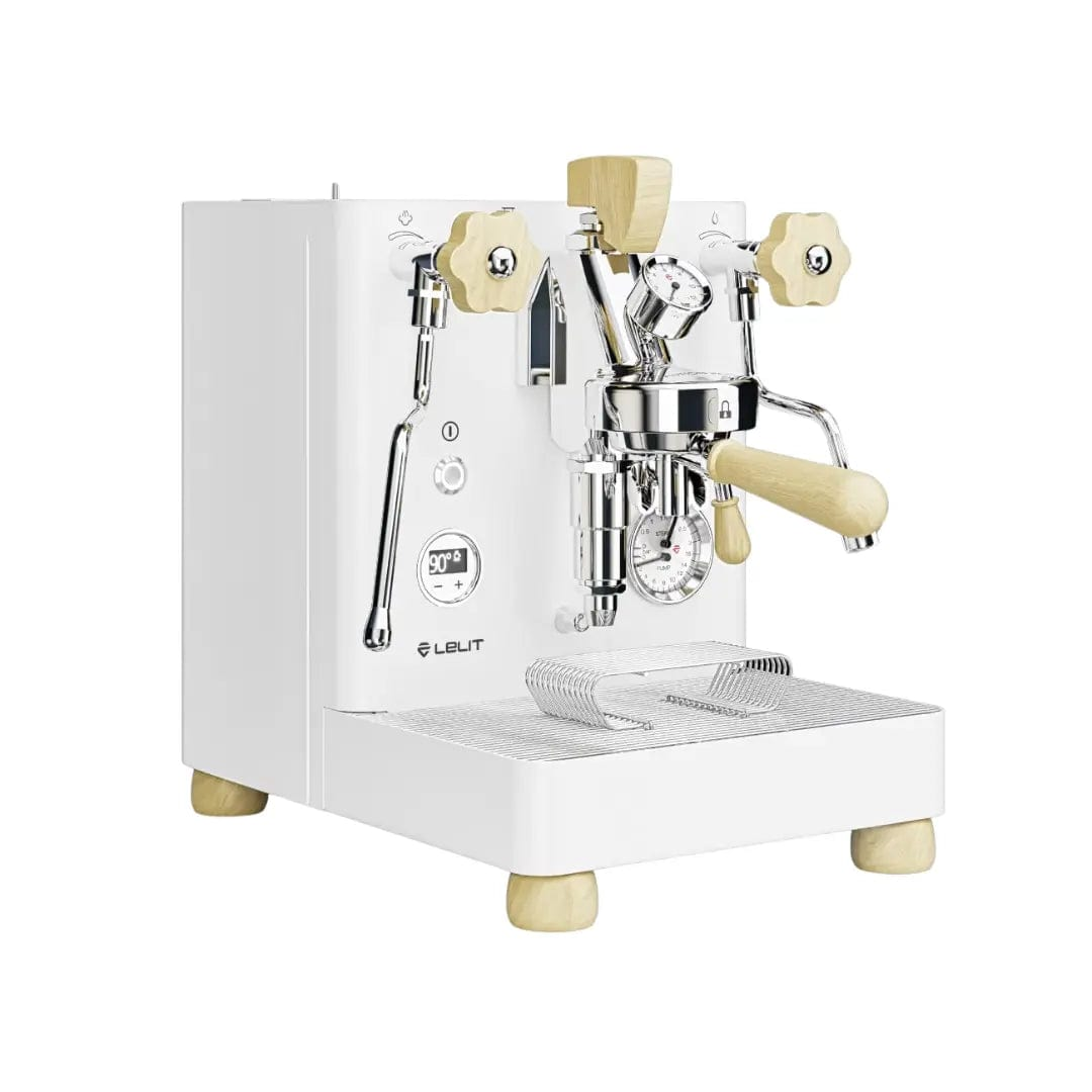 Lelit Bianca Espressomaschine – Edelstahl, Doppelmanometer, Holzdetails Espressomaschinen Lelit Weiß - rhiinland.com