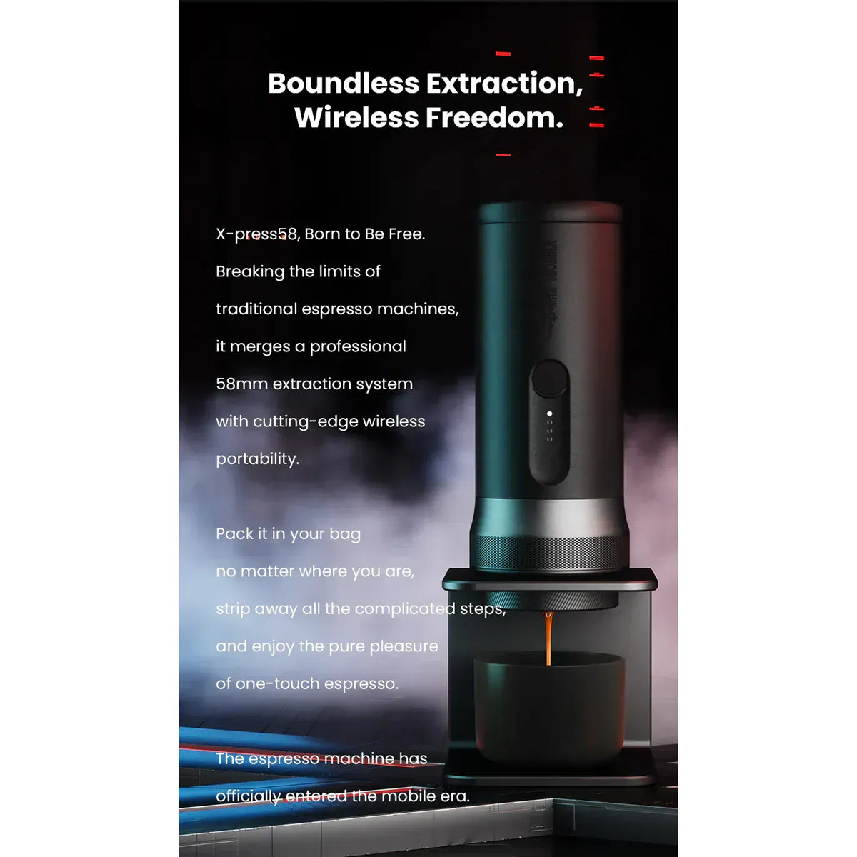 MHW-3BOMBER X-PRESS58 – Kabellose 58 mm Espressomaschine mit Akku Kaffee mobil MHW-3Bomber - rhiinland.com