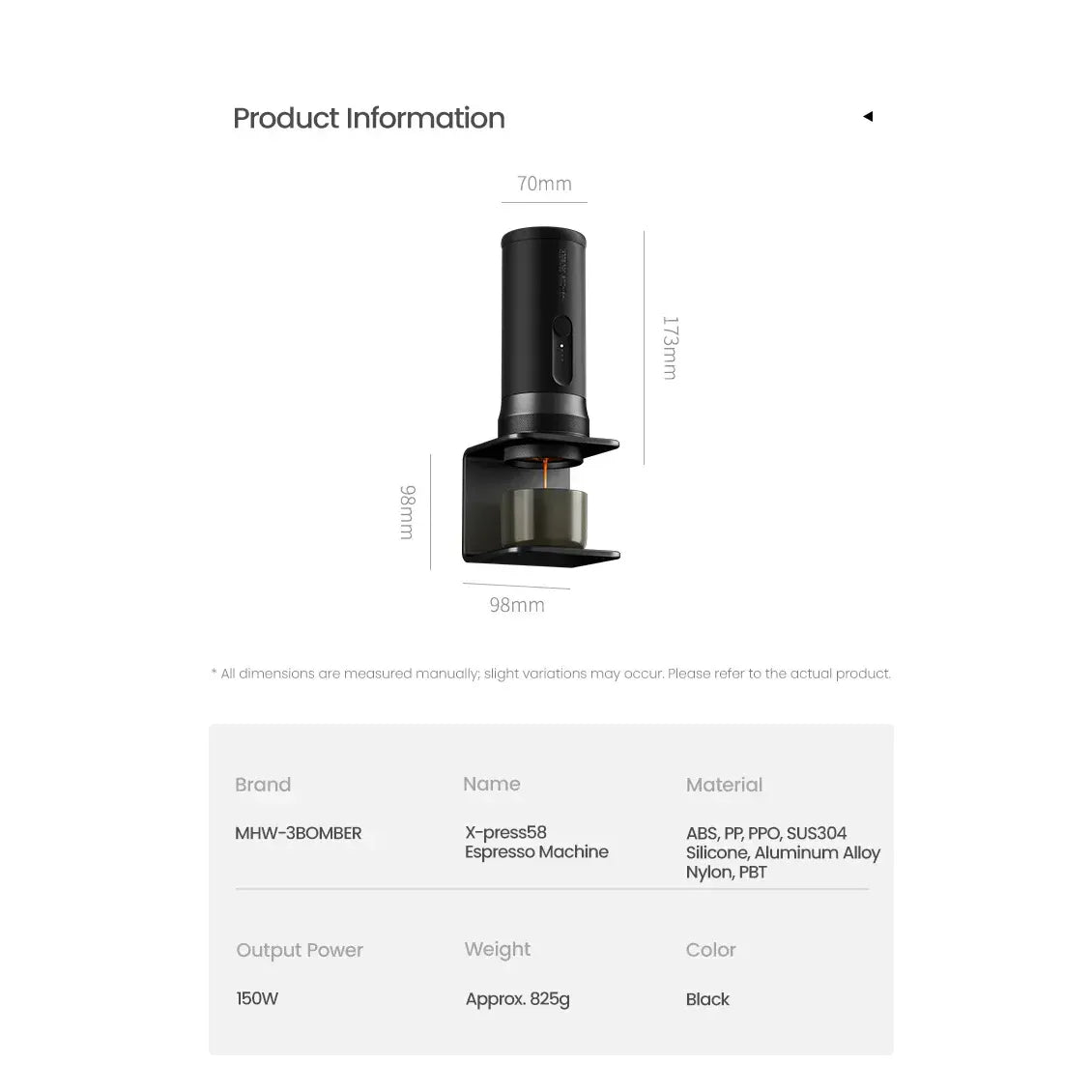 MHW-3BOMBER X-PRESS58 – Kabellose 58 mm Espressomaschine mit Akku Kaffee mobil MHW-3Bomber - rhiinland.com
