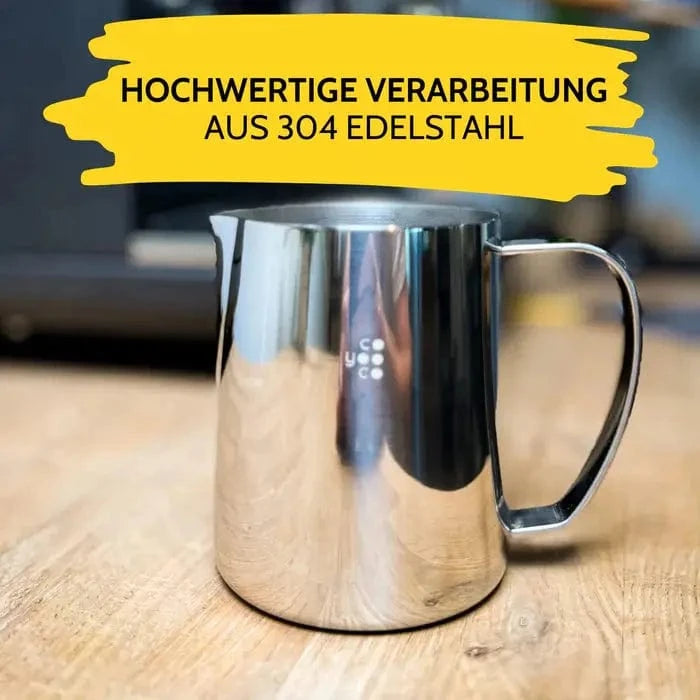 Milchkännchen Edelstahl Silber 350 ml oder 590 ml mit Skala von COYOOCO Milchkännchen COYOOCO - rhiinland.com