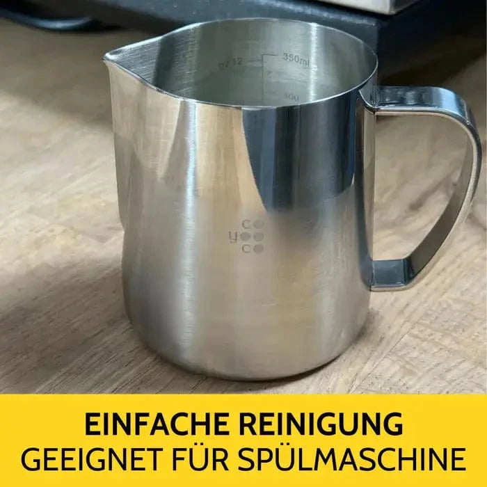 Milchkännchen Edelstahl Silber 350 ml oder 590 ml mit Skala von COYOOCO Milchkännchen COYOOCO - rhiinland.com