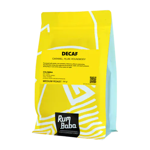 Rum Baba Decaf Colombia – Medium Roast - Karamell, Pflaume, runder Körper Kaffee Rum Baba 250 Gramm 01.06.2026 - rhiinland.com
