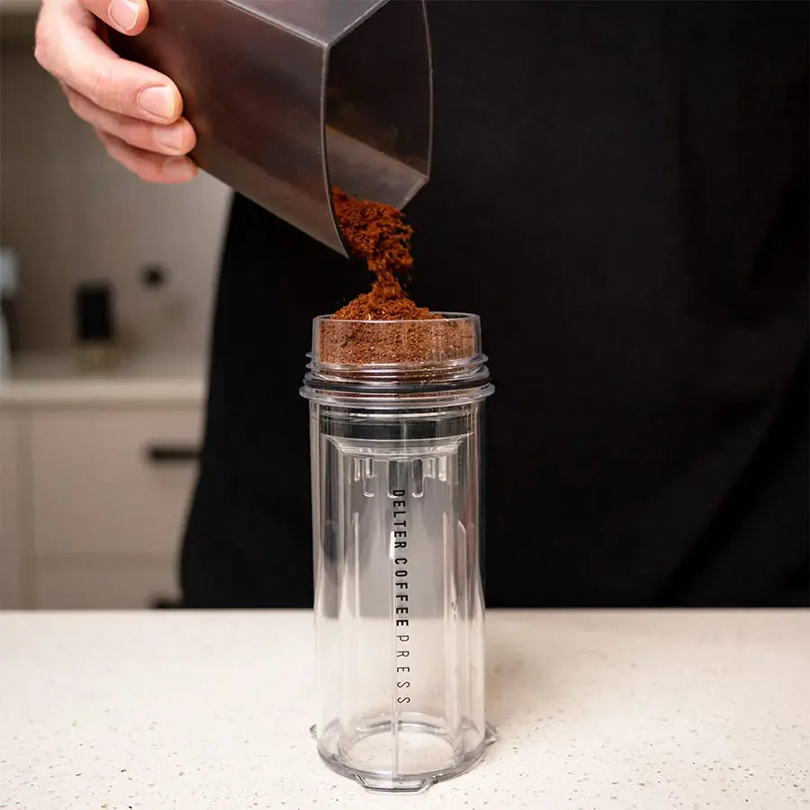 Delter Coffee Press – Volle Geschmackskontrolle in Clear & Grey Limited Edition Kaffee mobil Delter Coffee - rhiinland.com