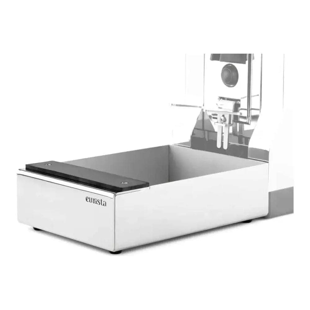 Barista Abklopfbox von Eurista für Eureka Mignon Mühlen und andere Abschlagbehälter Eurista für Eureka Mignon (mit Verbindermatte und Puffer) Chrom / Inox - rhiinland.com