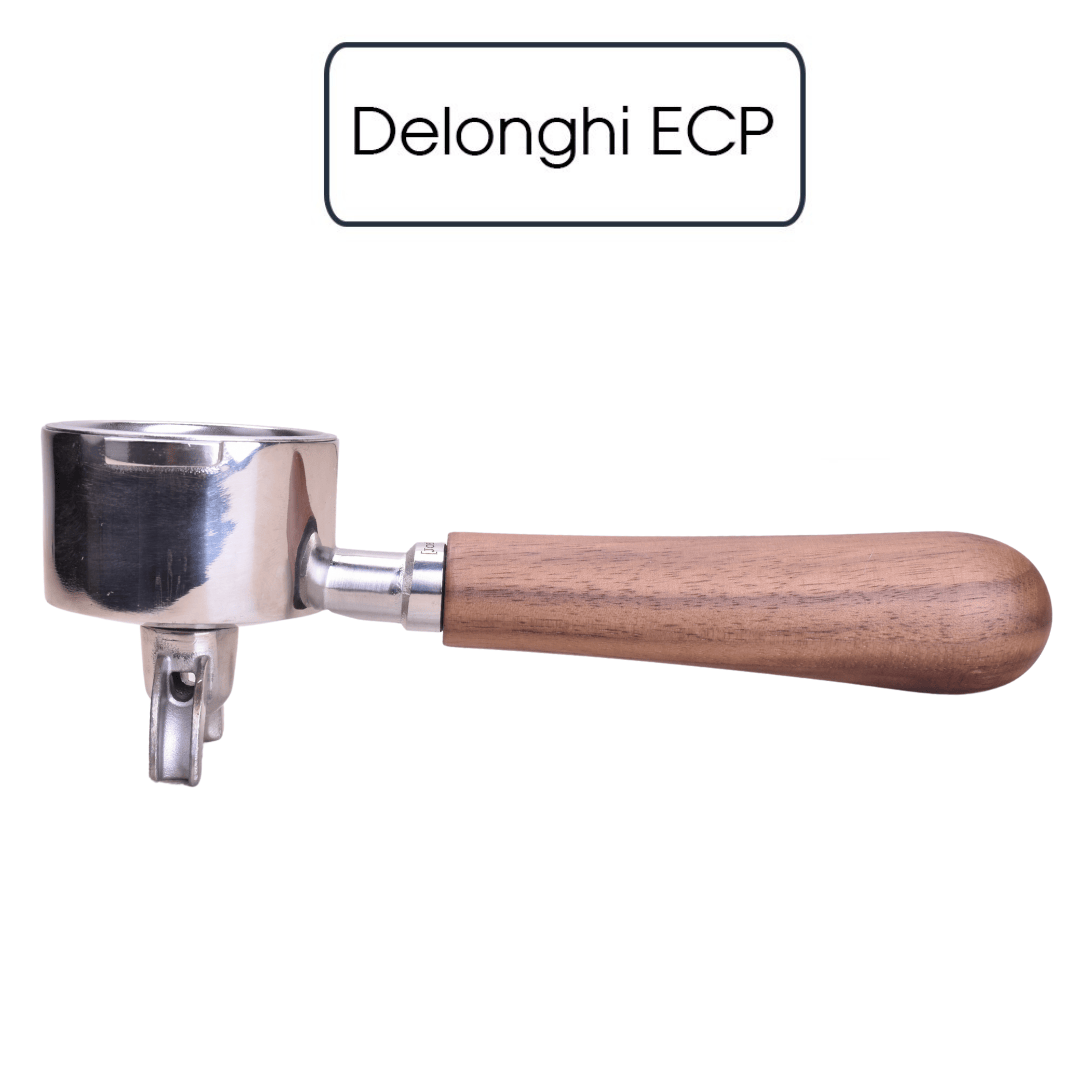 JoeFrex Siebträger mit Walnussholz-Griff für Delonghi ECP (51mm) Siebträger JoeFrex 2er Auslauf - rhiinland.com