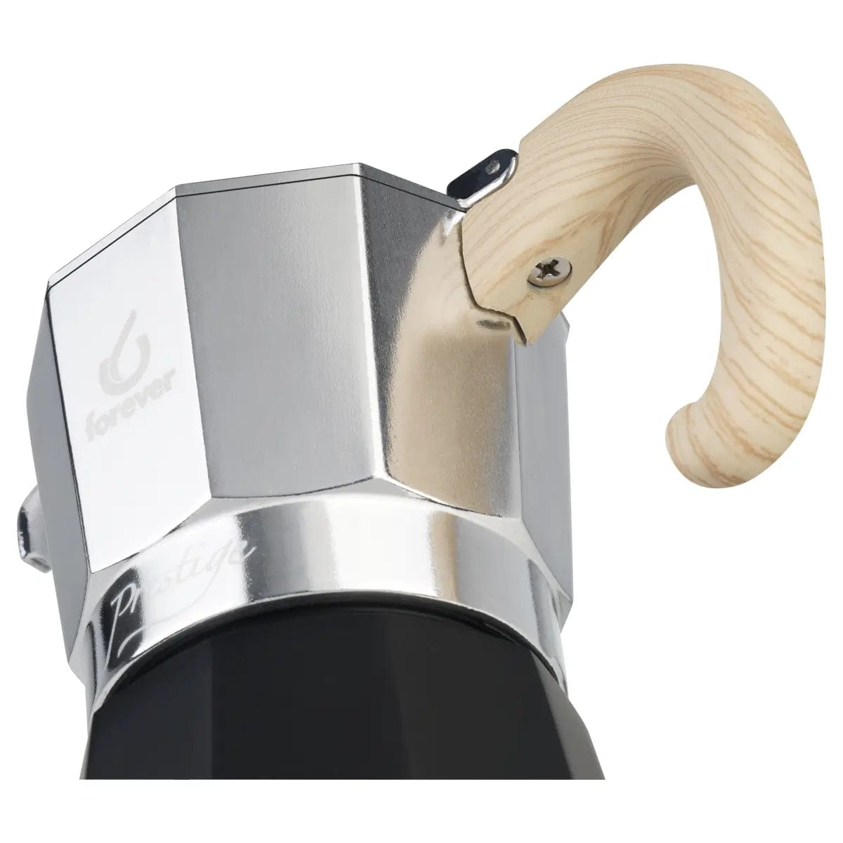 Moka Prestige Woody - Mokkakanne - Holzoptik und Aluminium 2 Tassen Mokkakanne Forever - rhiinland.com