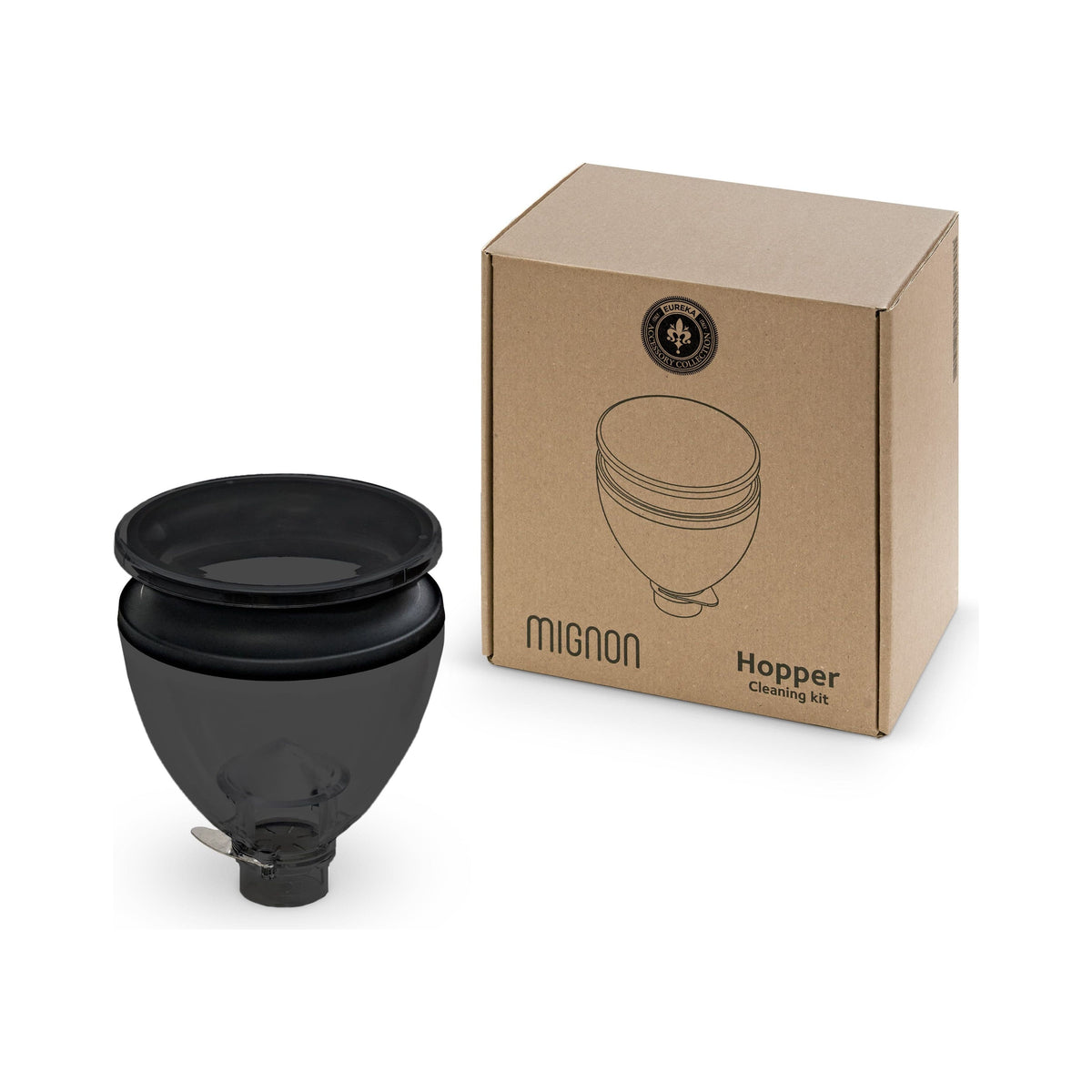 Eureka Hopper Cleaning KIT - Hopper mit Ausblasfunktion für Eureka Mignon Kaffeemühlenzubehör Eureka Dunkel / Fume - rhiinland.com