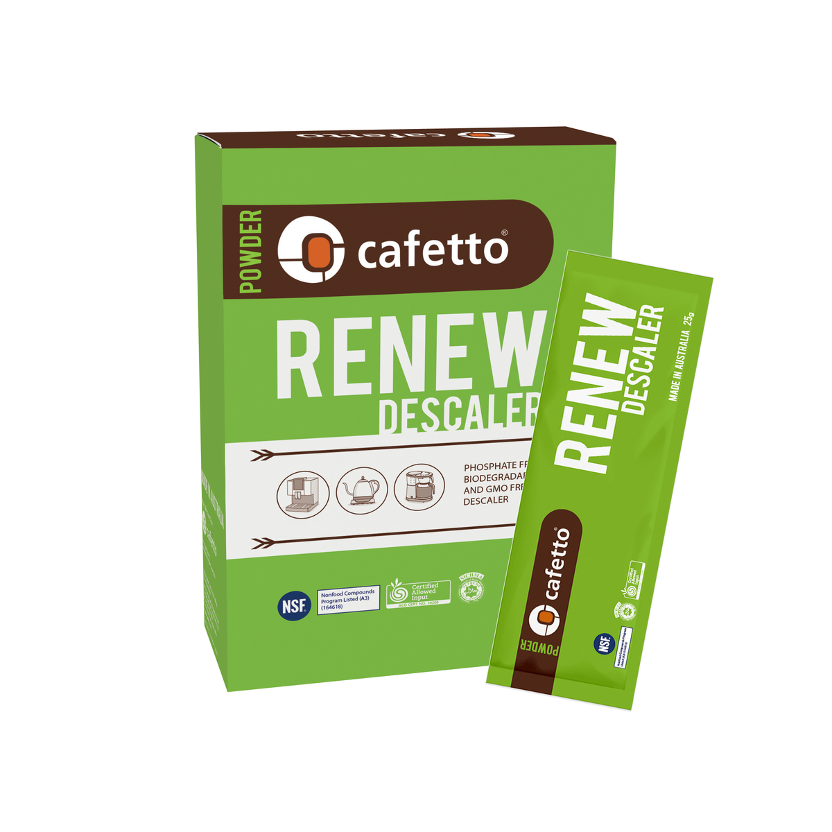 Cafetto Renew Descaler - Dosierter Pulverentkalker für die Entkalkung deiner Espressomaschine Reiniger und Entkalker cafetto - rhiinland.com