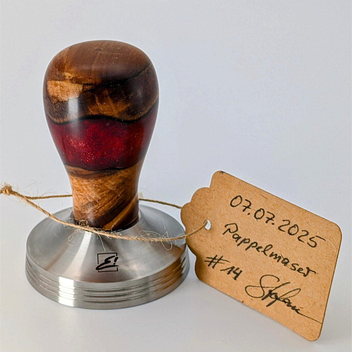 Epoxy Elegance Tamper #14 – Pappelmaser & Rubinrot Tamper EMMERICH Art - rhiinland.com