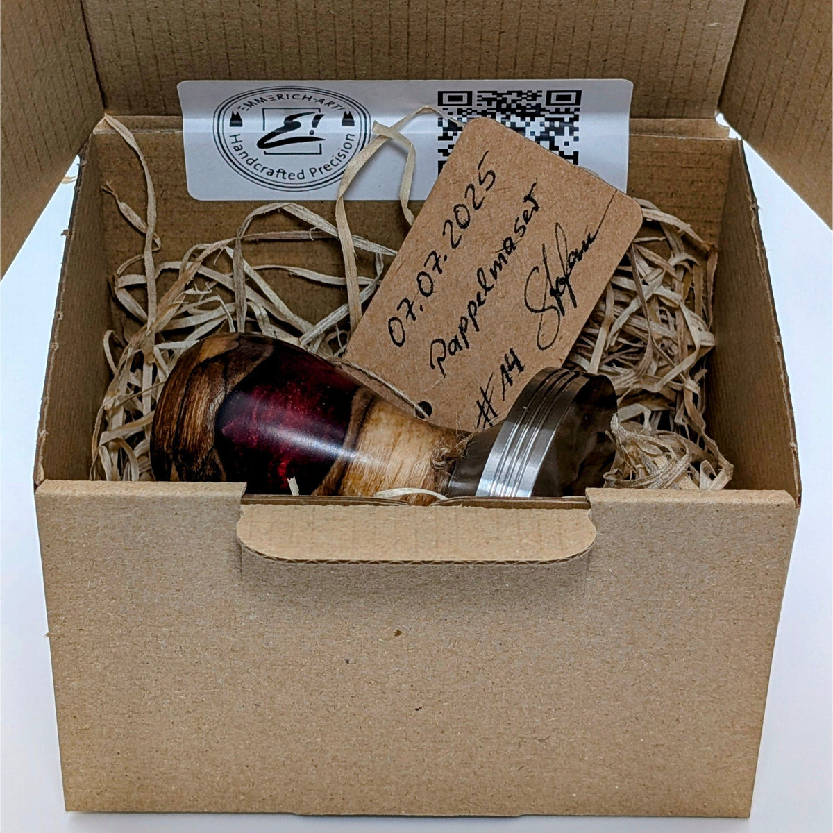 Epoxy Elegance Tamper #14 – Pappelmaser & Rubinrot Tamper EMMERICH Art - rhiinland.com