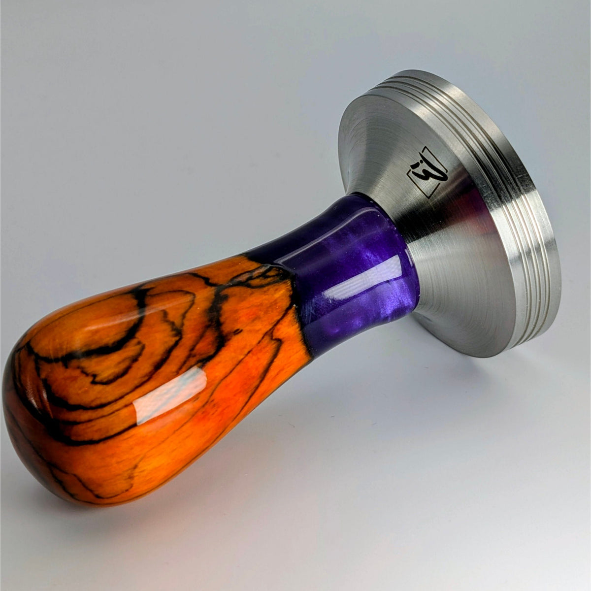 Epoxy Elegance Tamper #17 – Gestockte Buche & Petrolblau Tamper EMMERICH Art - rhiinland.com