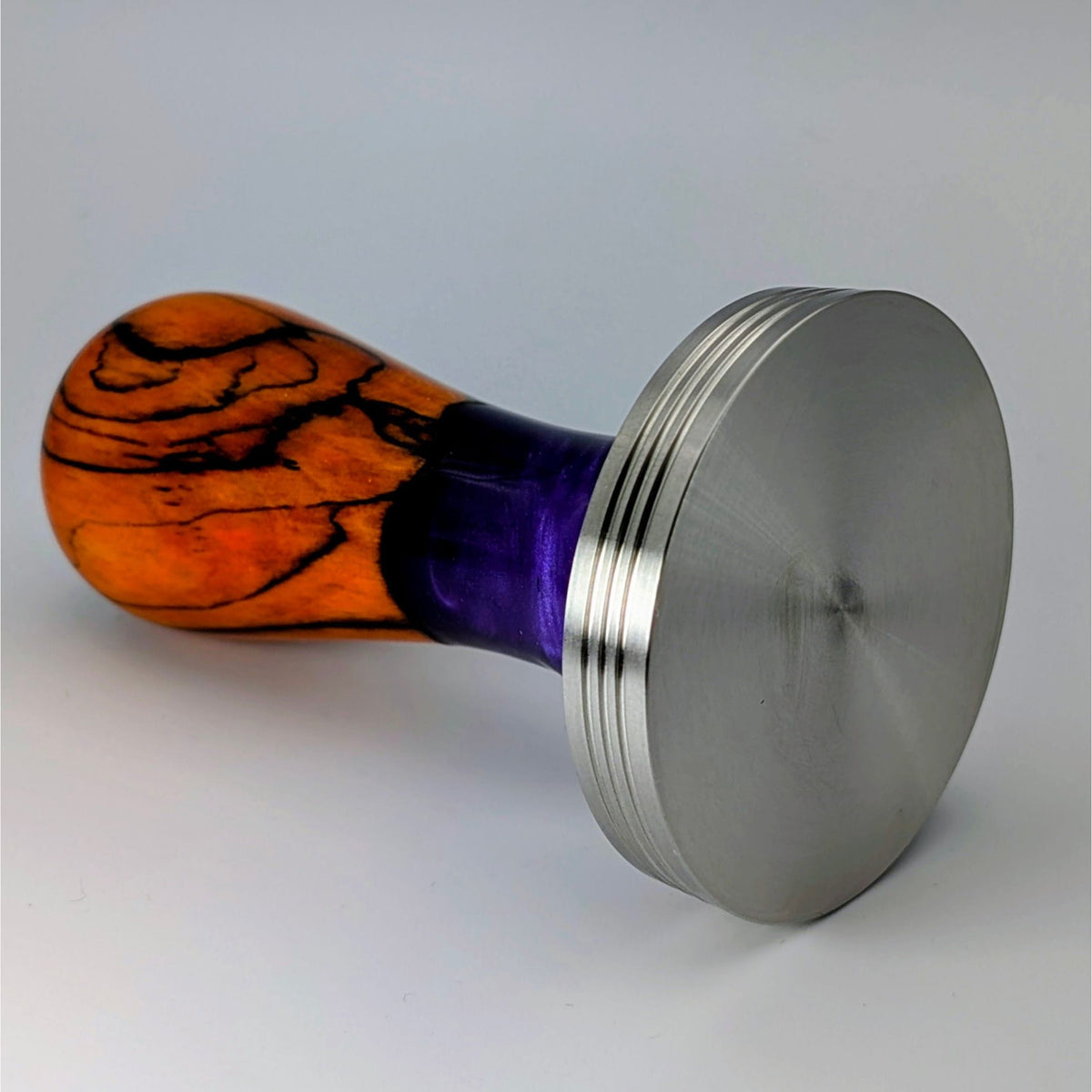 Epoxy Elegance Tamper #17 – Gestockte Buche & Petrolblau Tamper EMMERICH Art - rhiinland.com