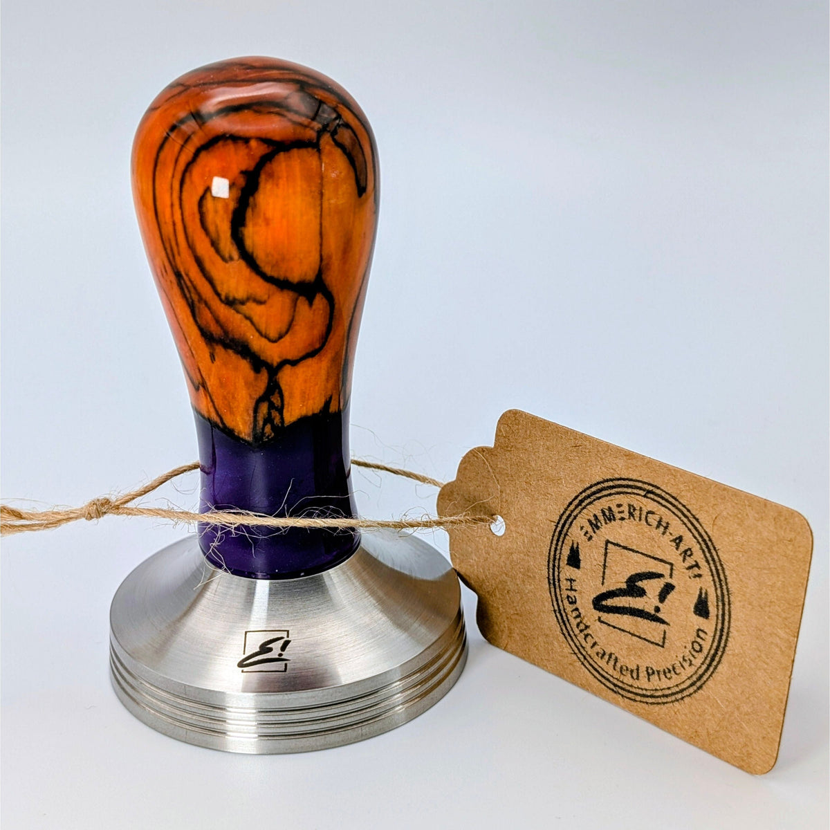 Epoxy Elegance Tamper #17 – Gestockte Buche & Petrolblau Tamper EMMERICH Art - rhiinland.com
