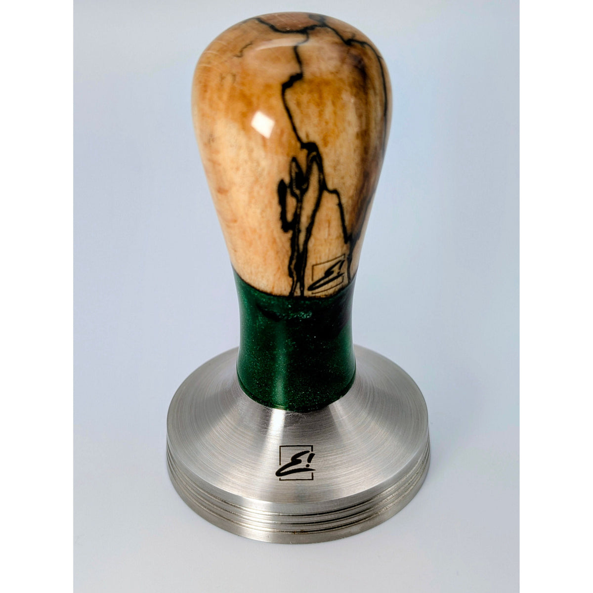 Epoxy Elegance Tamper #19 – Gestockte Buche & Smaragdgrün Tamper EMMERICH Art - rhiinland.com