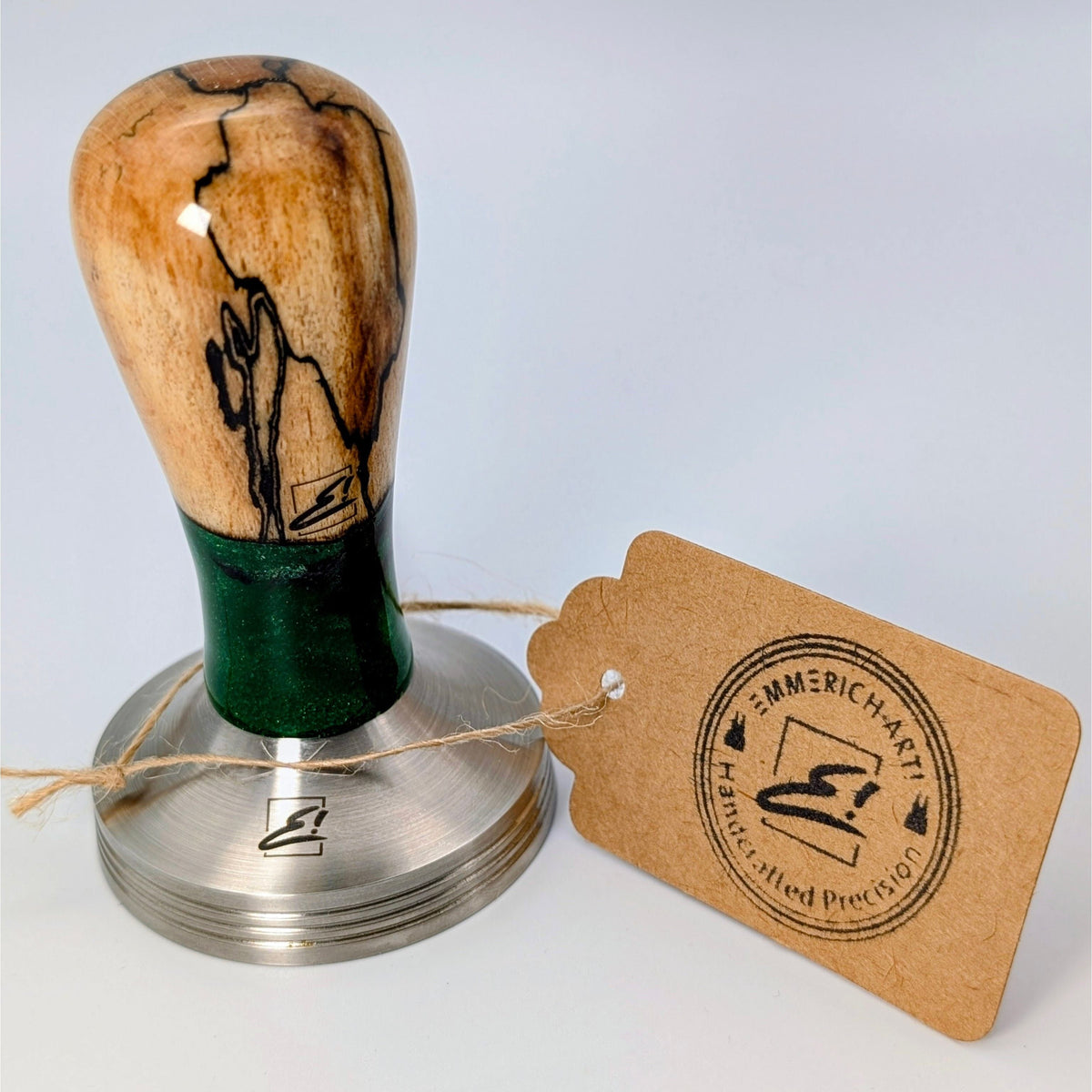 Epoxy Elegance Tamper #19 – Gestockte Buche & Smaragdgrün Tamper EMMERICH Art - rhiinland.com