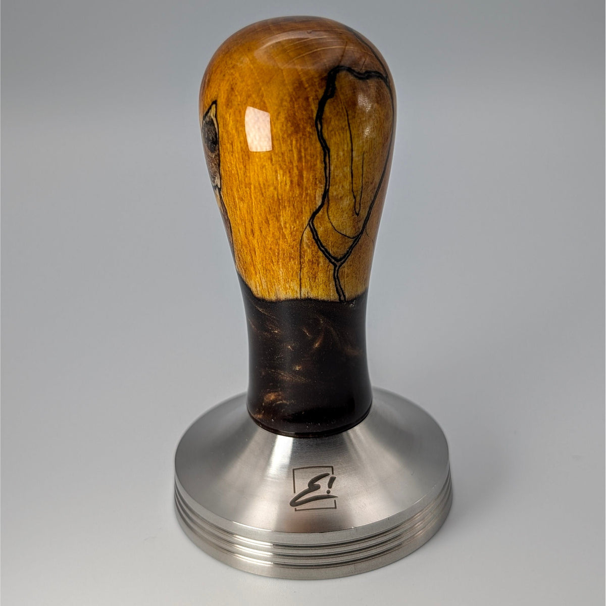 Epoxy Elegance Tamper #21 – Gestockte Buche & Black Resin | Emmerich Art Tamper EMMERICH Art - rhiinland.com