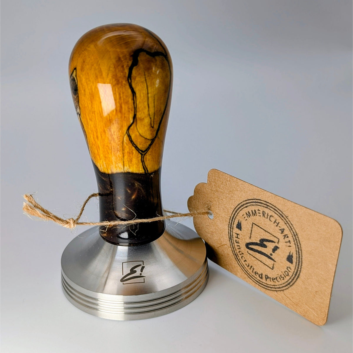 Epoxy Elegance Tamper #21 – Gestockte Buche & Black Resin | Emmerich Art Tamper EMMERICH Art - rhiinland.com