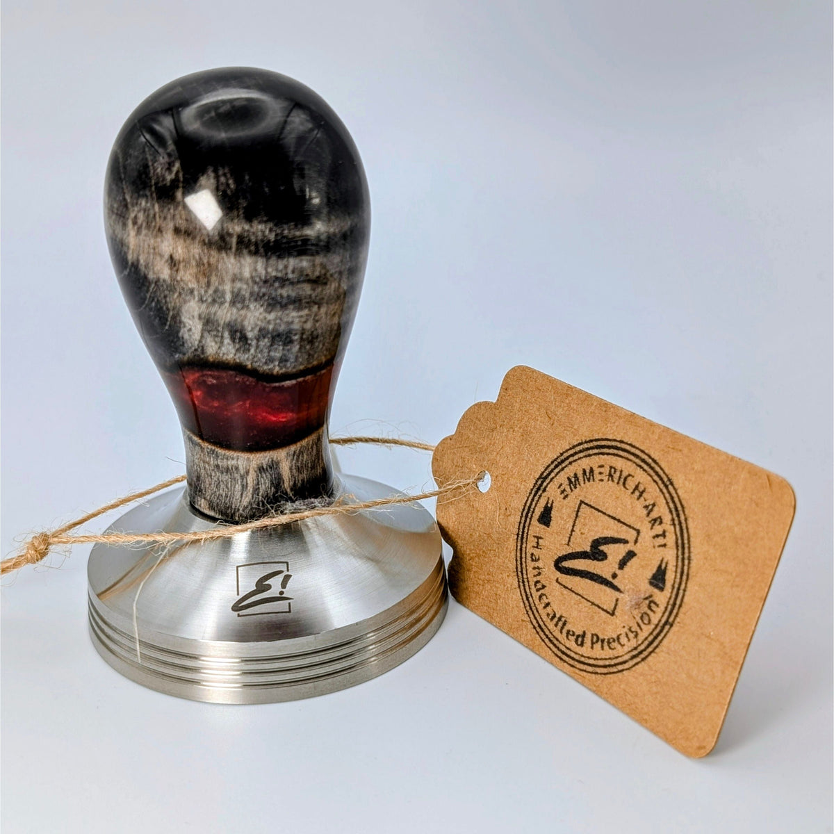 Epoxy Elegance Tamper #22 – Dunkles Holz & Rauchrot Tamper EMMERICH Art - rhiinland.com