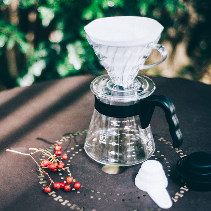 Hario V60 Coffee Dripper und Server SET Glas Schwarz Kaffee mobil Hario - rhiinland.com