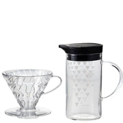 Hario V60 Dripper & Thermo Color Server Set 02 - Clear Handfilter Hario - rhiinland.com