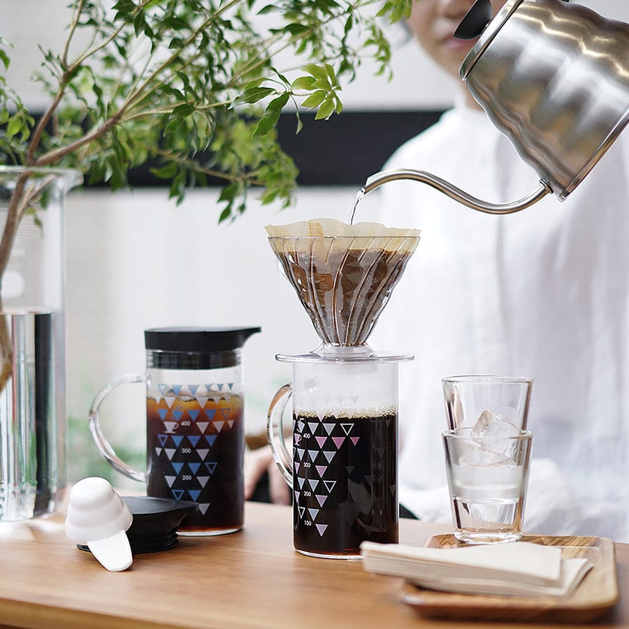 Hario V60 Dripper & Thermo Color Server Set 02 - Clear Handfilter Hario - rhiinland.com