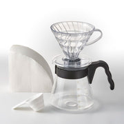 Hario V60 Coffee Dripper und Server SET Glas Schwarz Kaffee mobil Hario - rhiinland.com