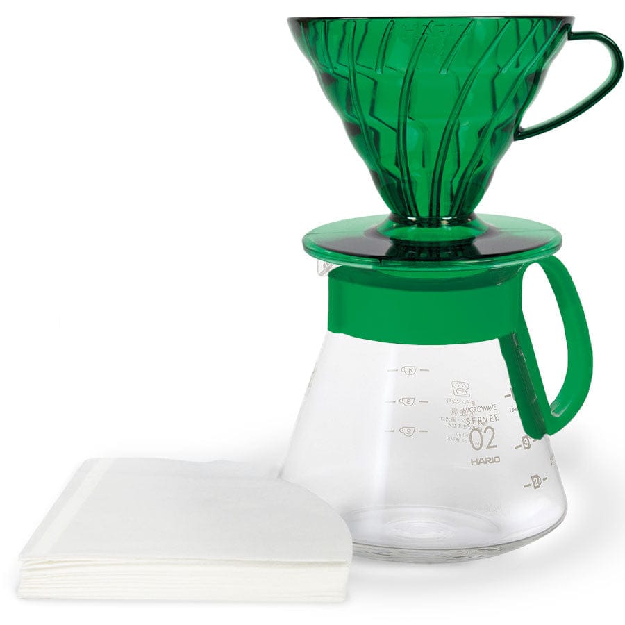 Hario V60 Dripper & Server Set 02 – Candy Edition Kaffee mobil Hario Bamboo Green - rhiinland.com