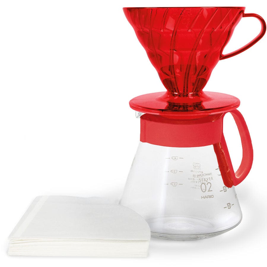 Hario V60 Dripper & Server Set 02 – Candy Edition Kaffee mobil Hario Desert Red - rhiinland.com