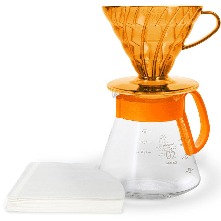 Hario V60 Dripper & Server Set 02 – Candy Edition Kaffee mobil Hario Koi Orange - rhiinland.com