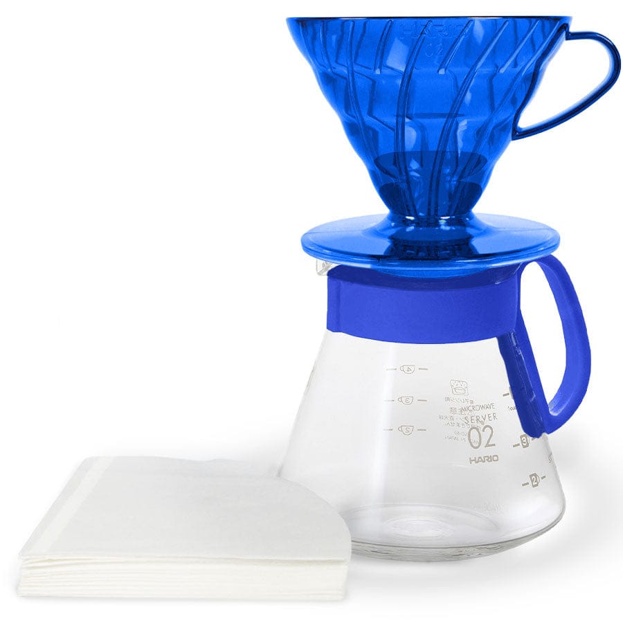 Hario V60 Dripper & Server Set 02 – Candy Edition Kaffee mobil Hario Ocean Blue - rhiinland.com