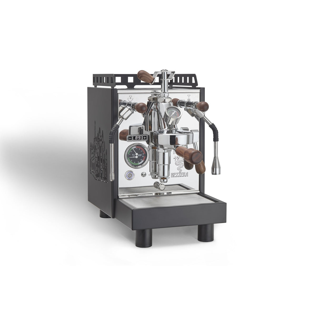 Bezzera Aria Top PID Schwarz, Holzquadrate