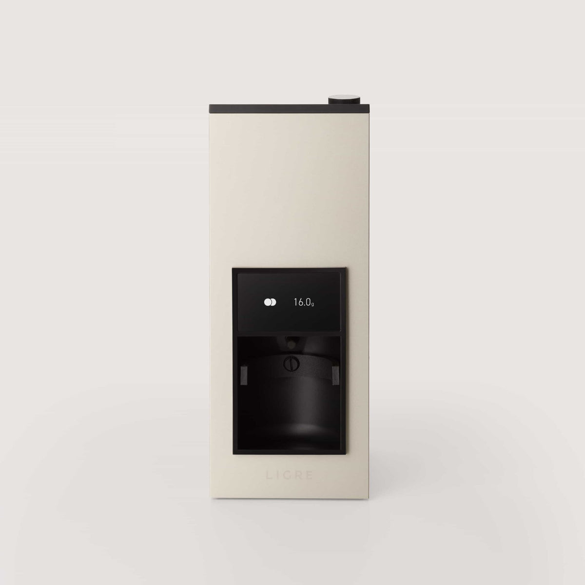 LIGRE siji Kaffeemühle in silver-beige von vorn