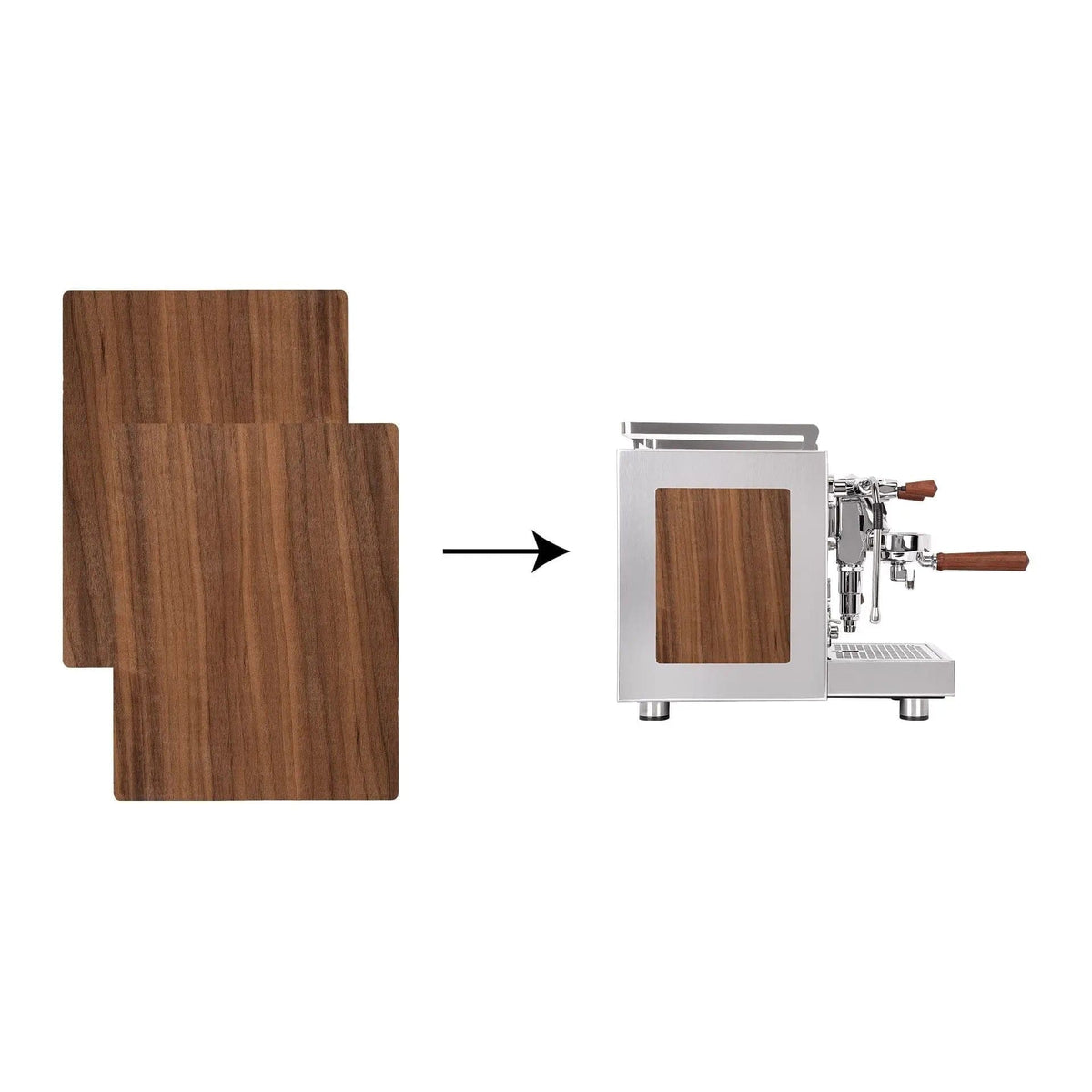 Profitec Side Panels – Holz oder Beton für Pro600 und Ride Siebträger Profitec Nussbaum - rhiinland.com