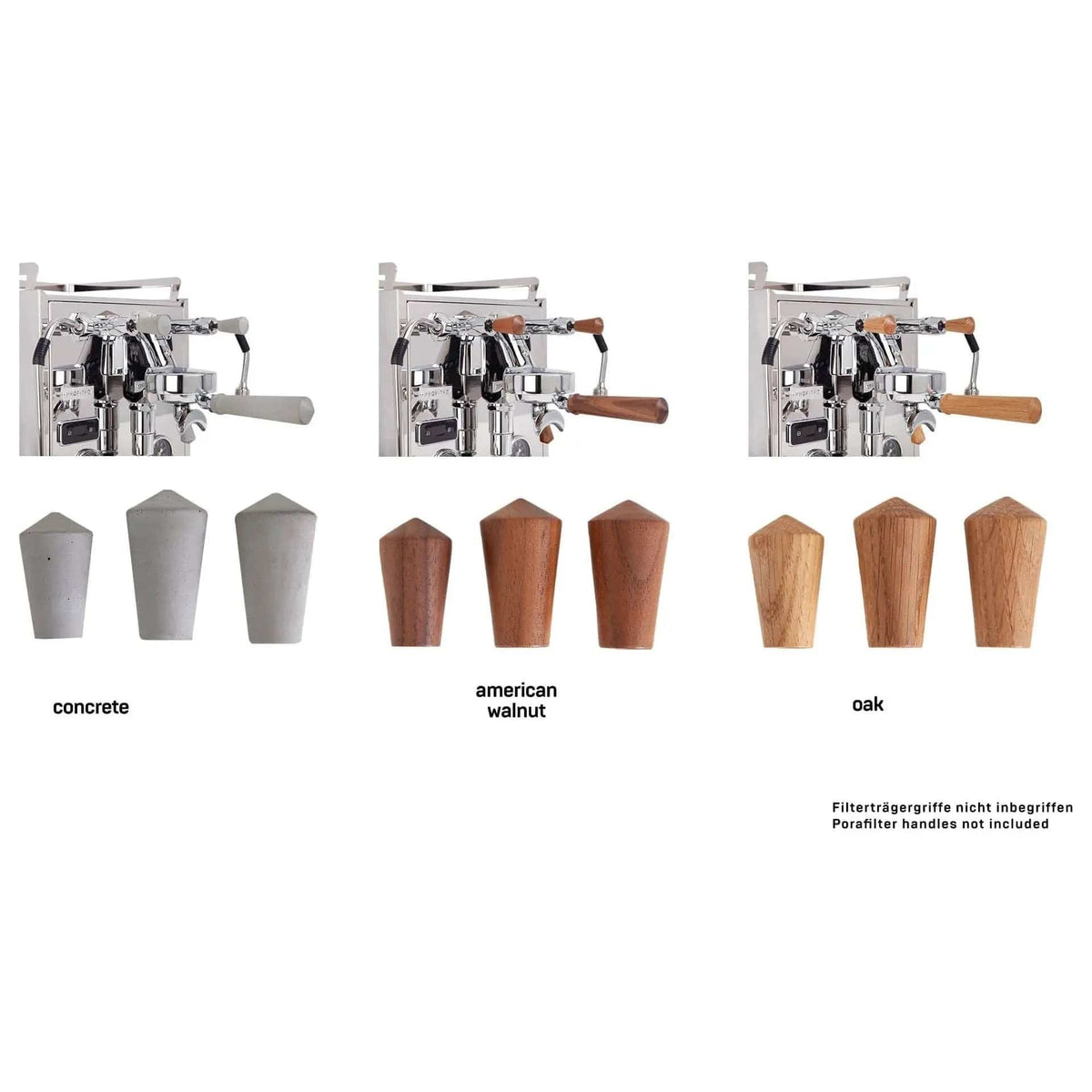 Profitec Griffset Holz oder Beton – Espressomaschinentuning – Holzgriffe – Hochwertiges Design Siebträger Profitec - rhiinland.com