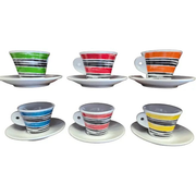 Nuova Point - 6 Tassen - 6 Farben Cappuccino Tasse - Sonderkollektion Porzellan Cappuccinotasse Nuova Point - rhiinland.com