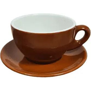 Milchkaffee Tasse und Untertasse Braun Serie Palermo von Nuova Point 260 ml Milchkaffeetasse Nuova Point - rhiinland.com