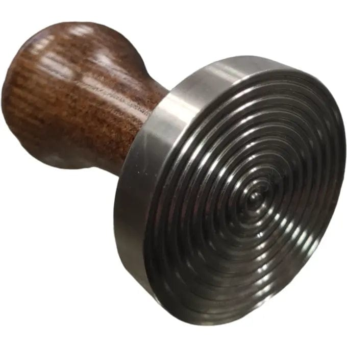 Motta Tamper Wave Edelstahl - Holz - Braun 58 mm Gerillte Basis Tamper Motta - rhiinland.com