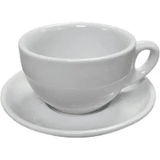 Milchkaffee Tasse und Untertasse Weiß Serie Palermo von Nuova Point 260 ml Milchkaffeetasse Nuova Point - rhiinland.com