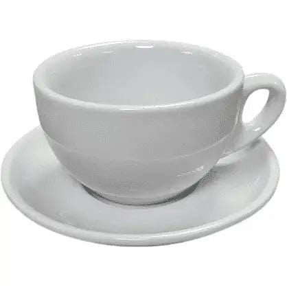 Milchkaffee Tasse und Untertasse Weiß Serie Palermo von Nuova Point 260 ml Milchkaffeetasse Nuova Point - rhiinland.com