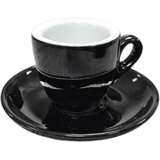 Espresso Tasse und Untertasse Schwarz Serie Palermo von Nuova Point 56 ml Espressotasse Nuova Point - rhiinland.com
