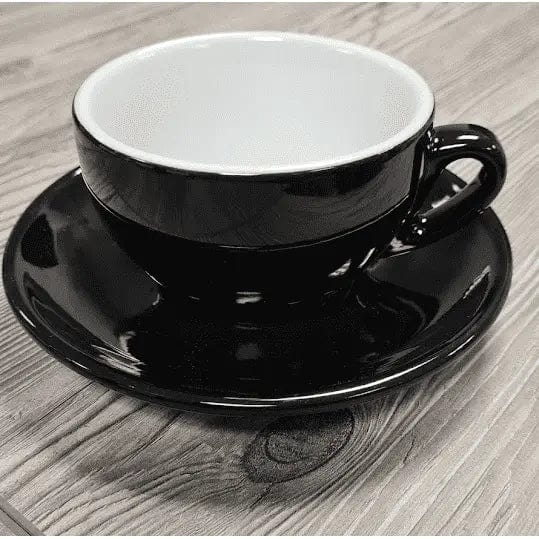 Cappuccino Tasse und Untertasse Schwarz Serie Palermo von Nuova Point 200 ml Cappuccinotasse Nuova Point - rhiinland.com