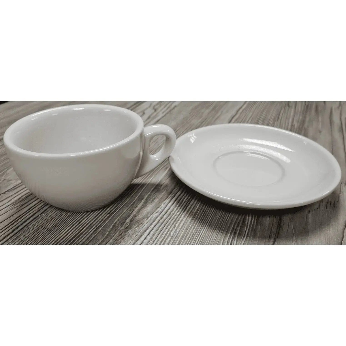 Milchkaffee Tasse und Untertasse Weiß Serie Palermo von Nuova Point 260 ml Milchkaffeetasse Nuova Point - rhiinland.com
