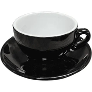 Cappuccino Tasse und Untertasse Schwarz Serie Palermo von Nuova Point 200 ml Cappuccinotasse Nuova Point - rhiinland.com