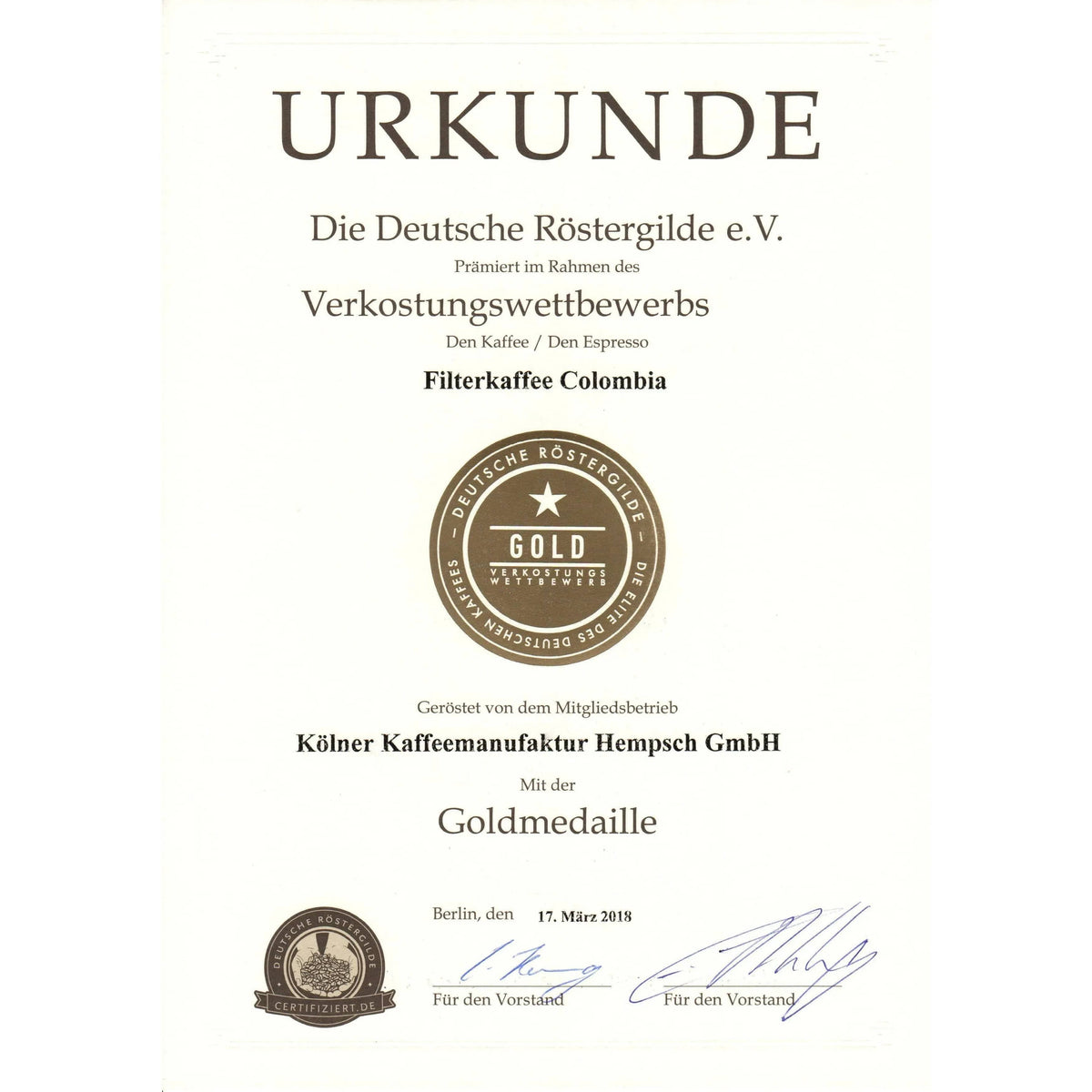 Colombia Kaffeebohnen - Kölner Kaffeemanufaktur Kaffee Kölner Kaffeemanufaktur - rhiinland.com
